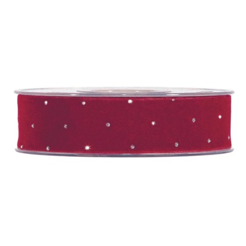 NASTRO XMAS DIAMONDS MM25X10MT BORDEAUX